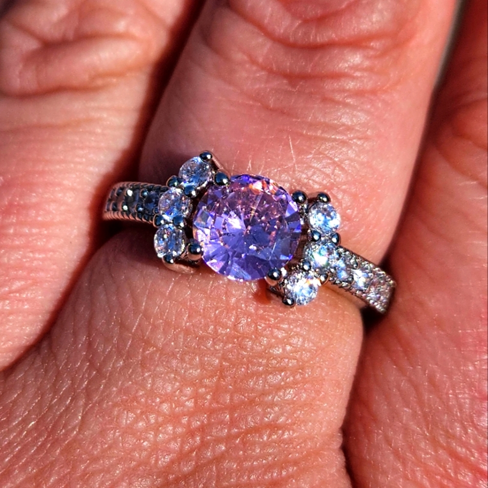 Pink and White Fashion Ring